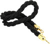 Black gold queue barrier bollard with red rope