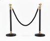 Black gold queue barrier bollard with red rope