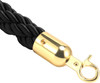 1.5m black stanchion rope with gold clip end
