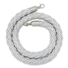 silver rope stanchion in use guiding a queue