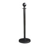 Smooth Black Rope Barrier Stanchion Set - 2 Posts & 1 Silver Rope