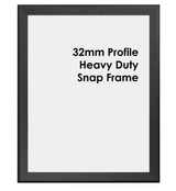 Black 32mm Heavy Duty Snap Frames