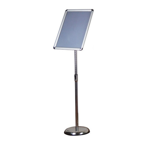 A2 / A3 / A4 Floor Poster Display / Snap Frame Stand Foyer Pedestal / Adjustable Height Sign Holder Menu Silver