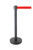 Set of 3 Queue Crowd Barriers Crowd Control with 3m Retractable Belt(Black Pole & Red Belt)