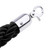 1.5m Stanchion ROPES Black for Control Post Rope Crowd Queue Line Barrier(Silver end))