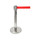 Queue Crowd Barriers Crowd Control with 3m Retractable Belt(Short Silver Pole & Red Belt)