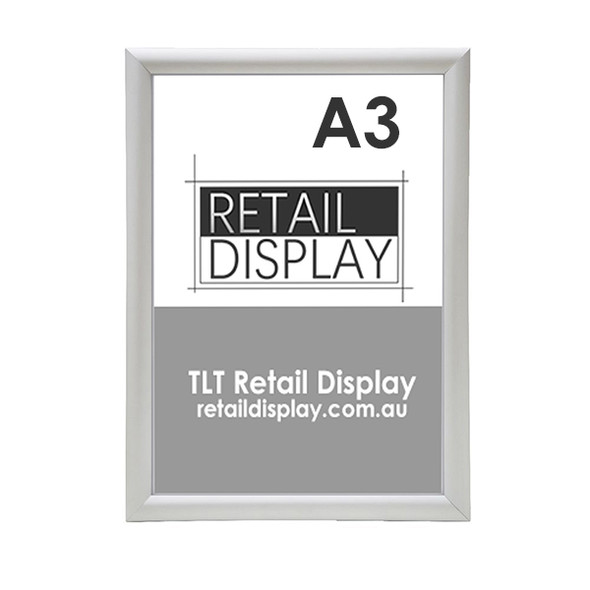 A3 Snap Lock Poster Frame 25mm Silver SQ