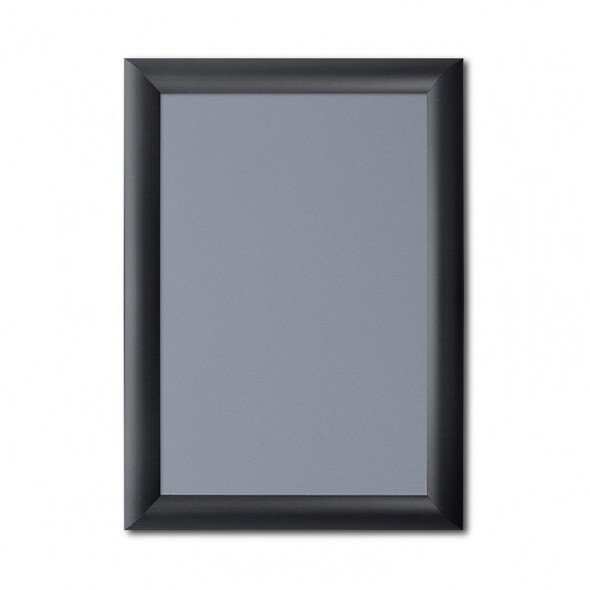 Empty black snap frame with anti-glare PVC cover, front view