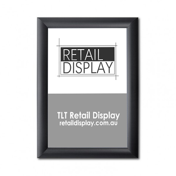 Black 25mm snap frame with square corners, front view