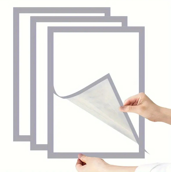 A3 silver magnetic window sign holder with full back adhesive &mdash; shop window poster holders at TLT Retail Display Australia
