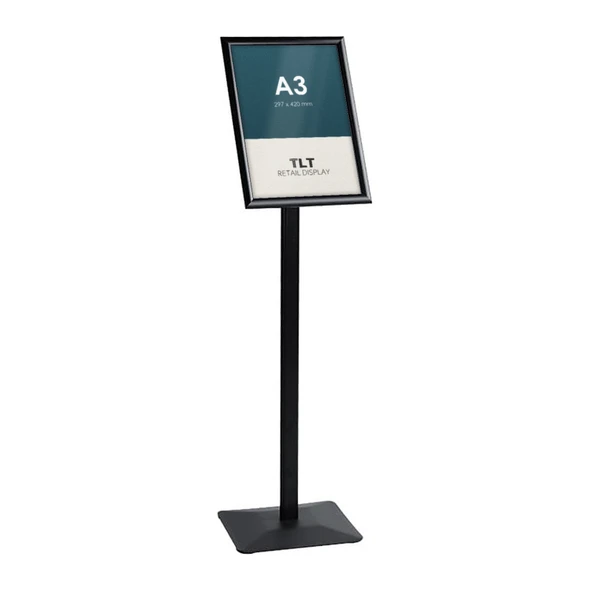 A3 Sign Floor Stand (Heavy Duty Base) Frame Poster Stand Display Stands Black