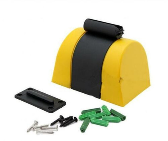 Wall Mounted Retractable Belt Barrier - 10m Black and Yellow Belt