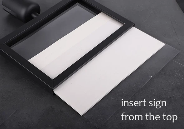 Black A3 Portrait Sign Holder for Retractable Belt Queue Bollards
