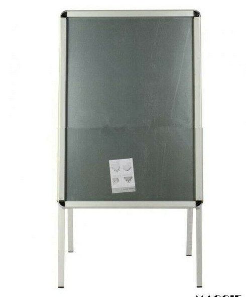 A1 single sided A-board pavement sign with silver aluminum snap frame and round corners