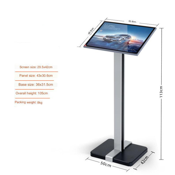 A3 magnetic front panel floor standing menu and brochure display stand