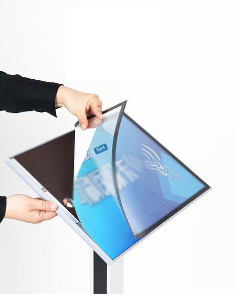A3 magnetic front panel floor standing menu and brochure display stand