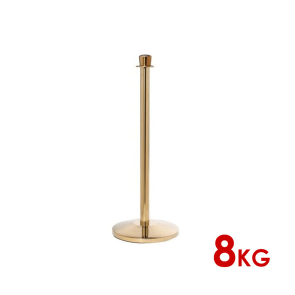 Premium Queue Barriers Crowd Control Bollards Golden (Heavy Duty 8kg)