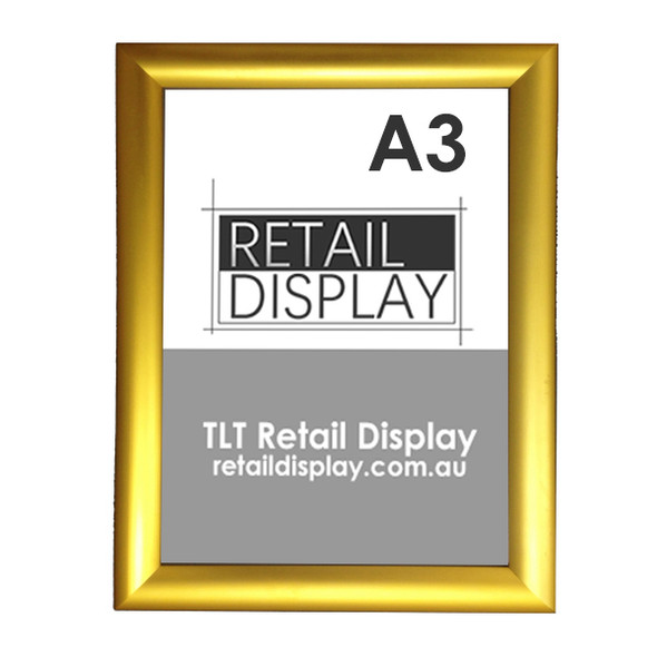 A3 Gold 25mm Square Snap Lock Poster Frame
