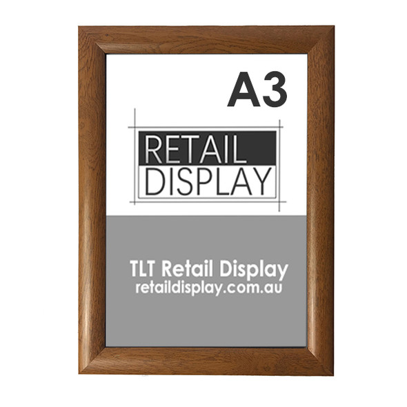 A3 Snap lock Poster Frames holder 25mm Wood LookingSQ (view 5)