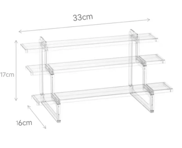 PS/ABS Three-Tier Display Stand Shelf