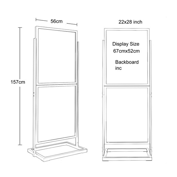 Dual A2 Pedestal Double sided frame Stand (view 4)