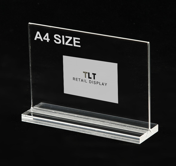 A4 landscape double-sided acrylic sign holder