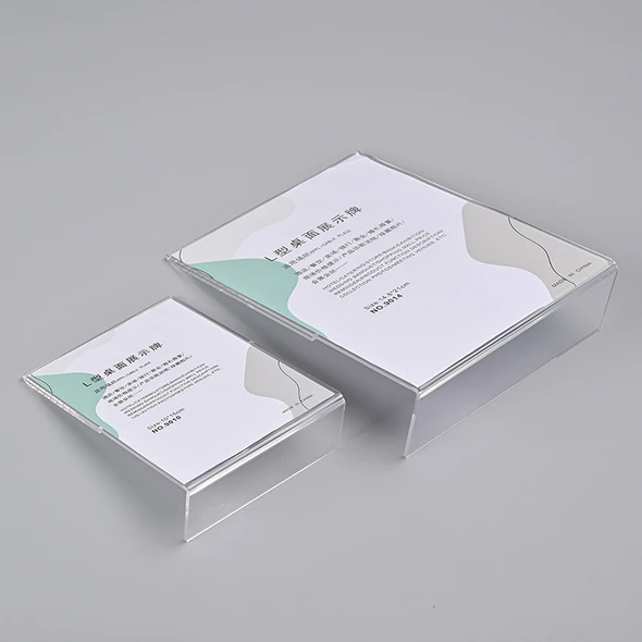A4/A5 slant back acrylic sign stand used as a menu holder on a counter