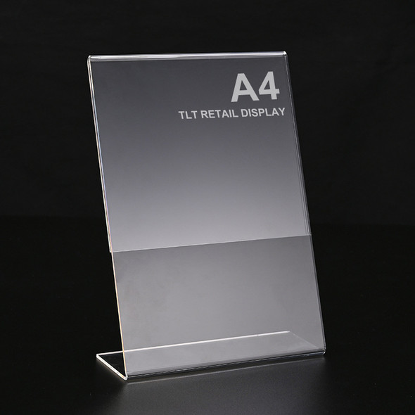 A4 Portrait L-Shape Single Sided Acrylic Sign Holder