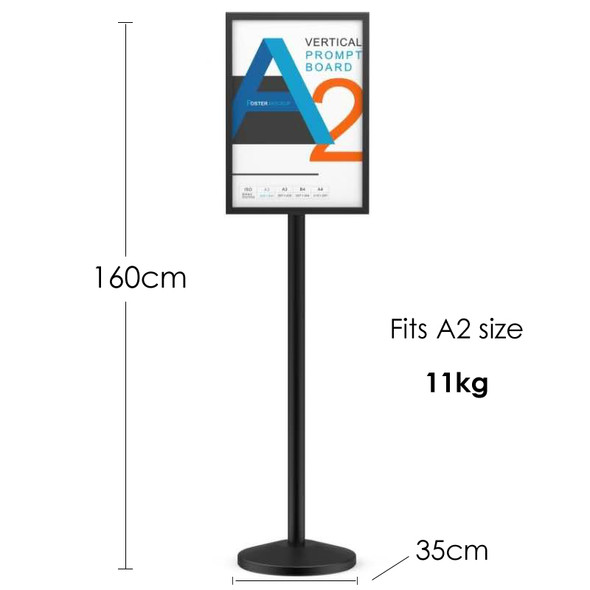 Heavy Duty Floor Standing A2 Double Sided Poster Stand Black