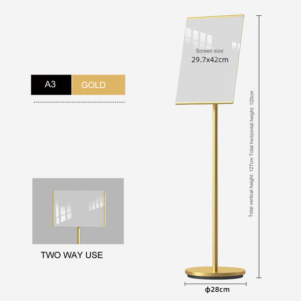 TLT Retail Display Gold AB Premium Floor Poster Stand