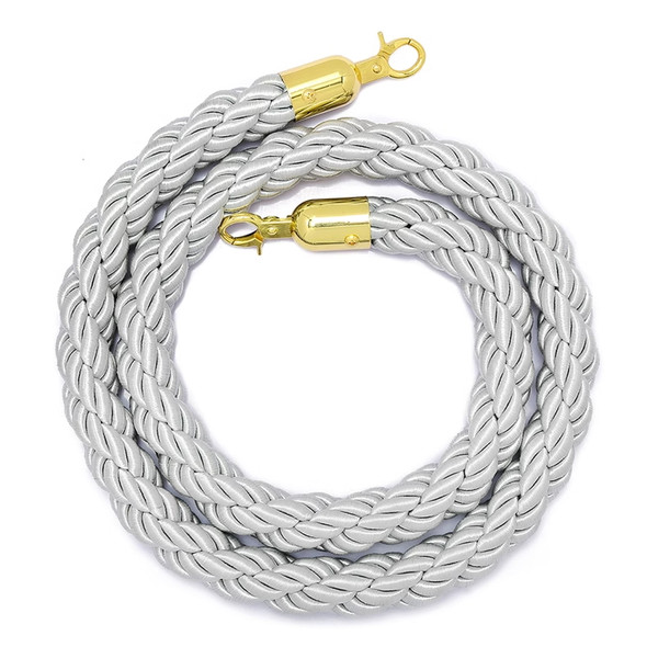 1.5 meter gold stanchion rope with silver clip