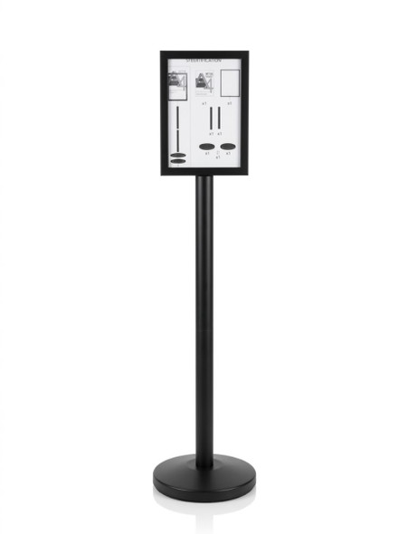 Heavy duty A4 double-sided floor standing sign holder black &mdash; shop floor sign holders at TLT Retail Display Australia