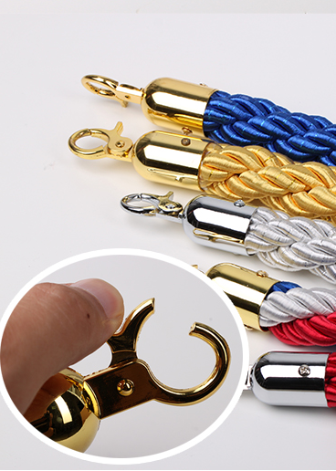 2m Stanchion Rope for Queue Barrier - 30mm Braided with 32mm Clips