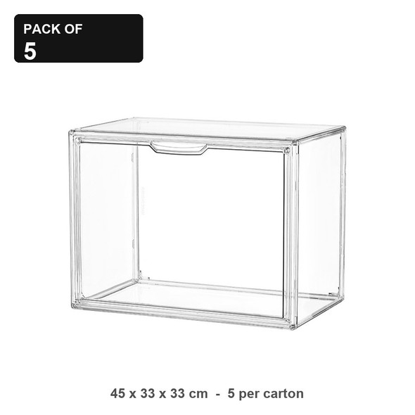 Clear Display Case 45 x 33 x 33 - Carton of 5, Stackable
