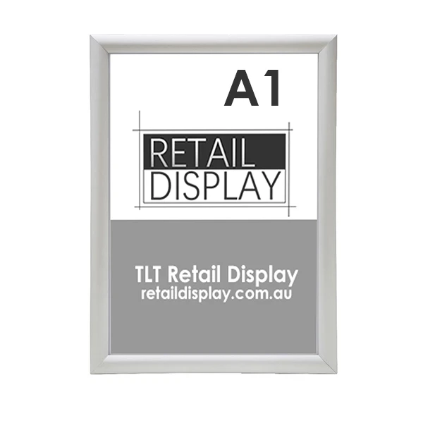 A1 Snap Lock Poster Frame 25mm Silver Square