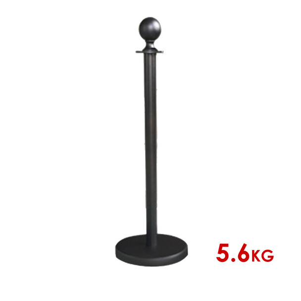 Black stanchions queue crowd barrier system with weighted base