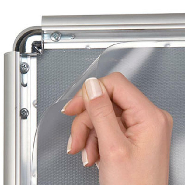 Anti-glare PVC front cover for A0-A4 snap frames