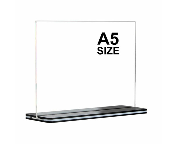 A5 landscape double-sided clear acrylic sign holder