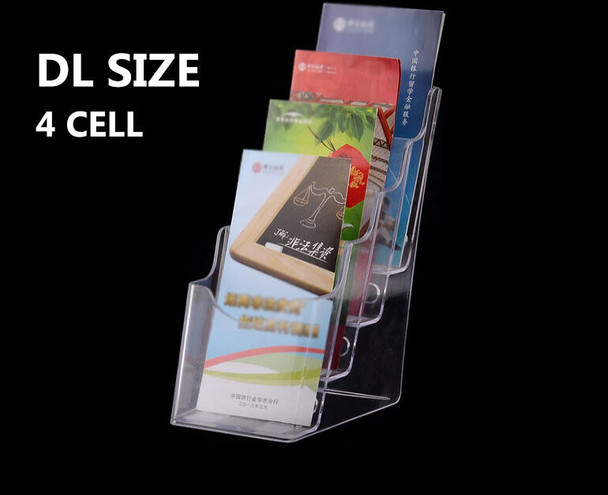 DL Size 4 cells Wall Mount Table Top Brochure / Pamphlet Holder Display Unit (box of 2 unit)