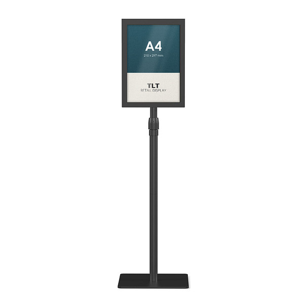 Black A4 double-sided floor stand poster display