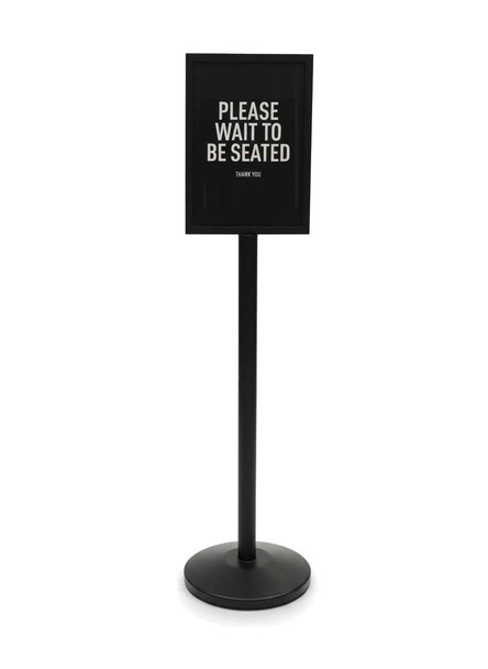 Heavy duty black A3 floor standing sign holder, double-sided poster stand