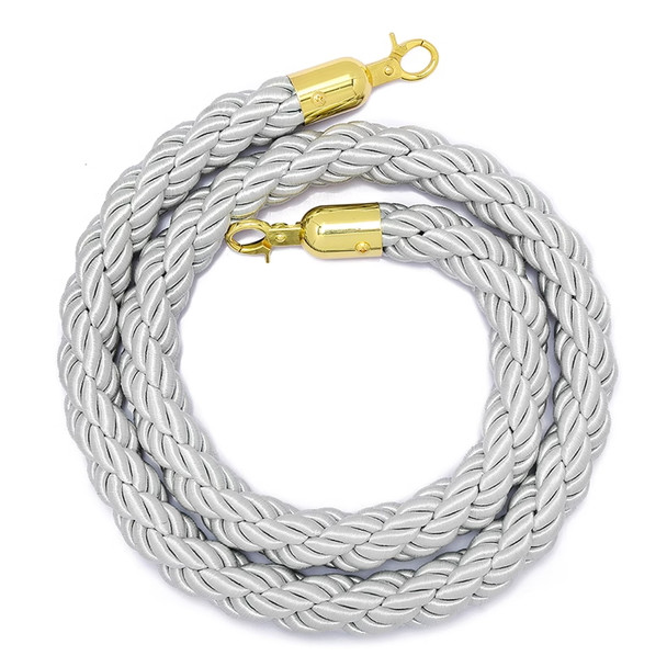 1.5 meter gold stanchion rope with silver clip