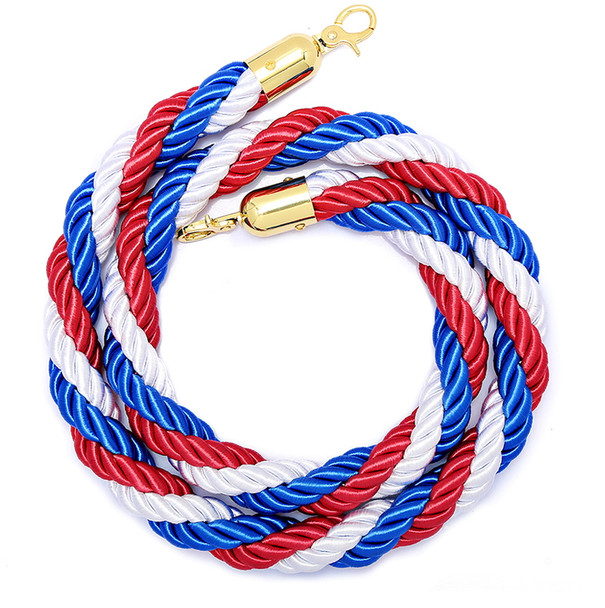 1.5m Mixed Stanchion Rope with Gold End Clip