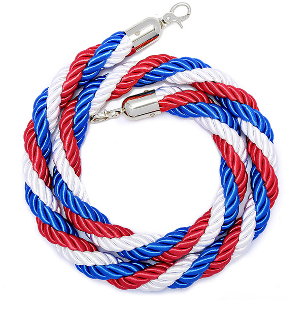 1.5m mixed stanchion rope with silver end clip