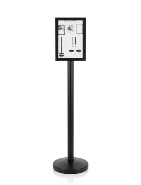 Black A4 double sided heavy duty floor standing sign holder