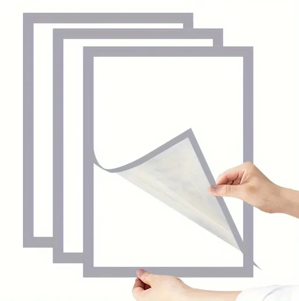 A4 silver adhesive window poster holder