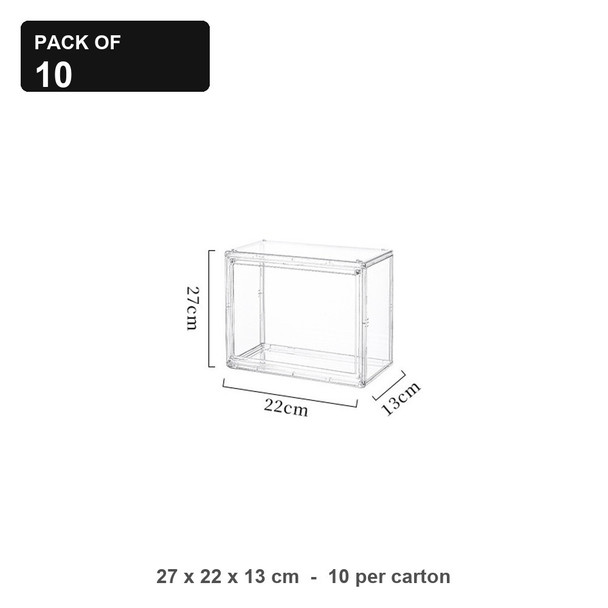 Clear Display Case 27 x 22 x 13 - Carton of 10, Stackable