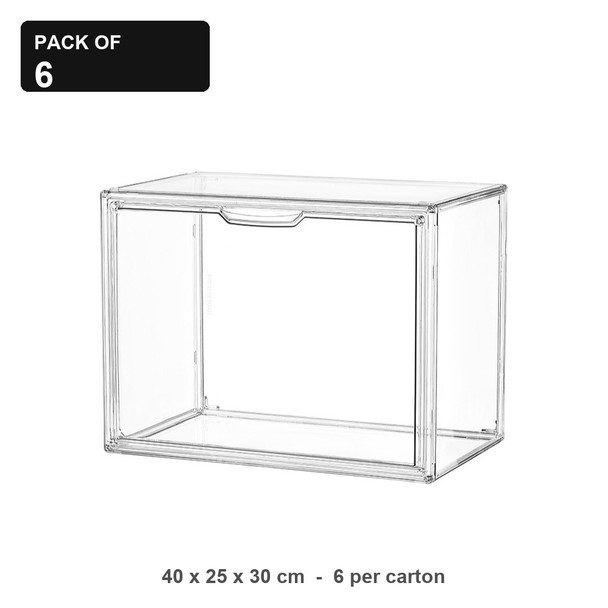 Clear Display Case 40 x 25 x 30 - Carton of 6, Stackable