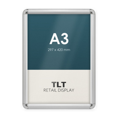 A3 Silver Round Corner Snap Frame