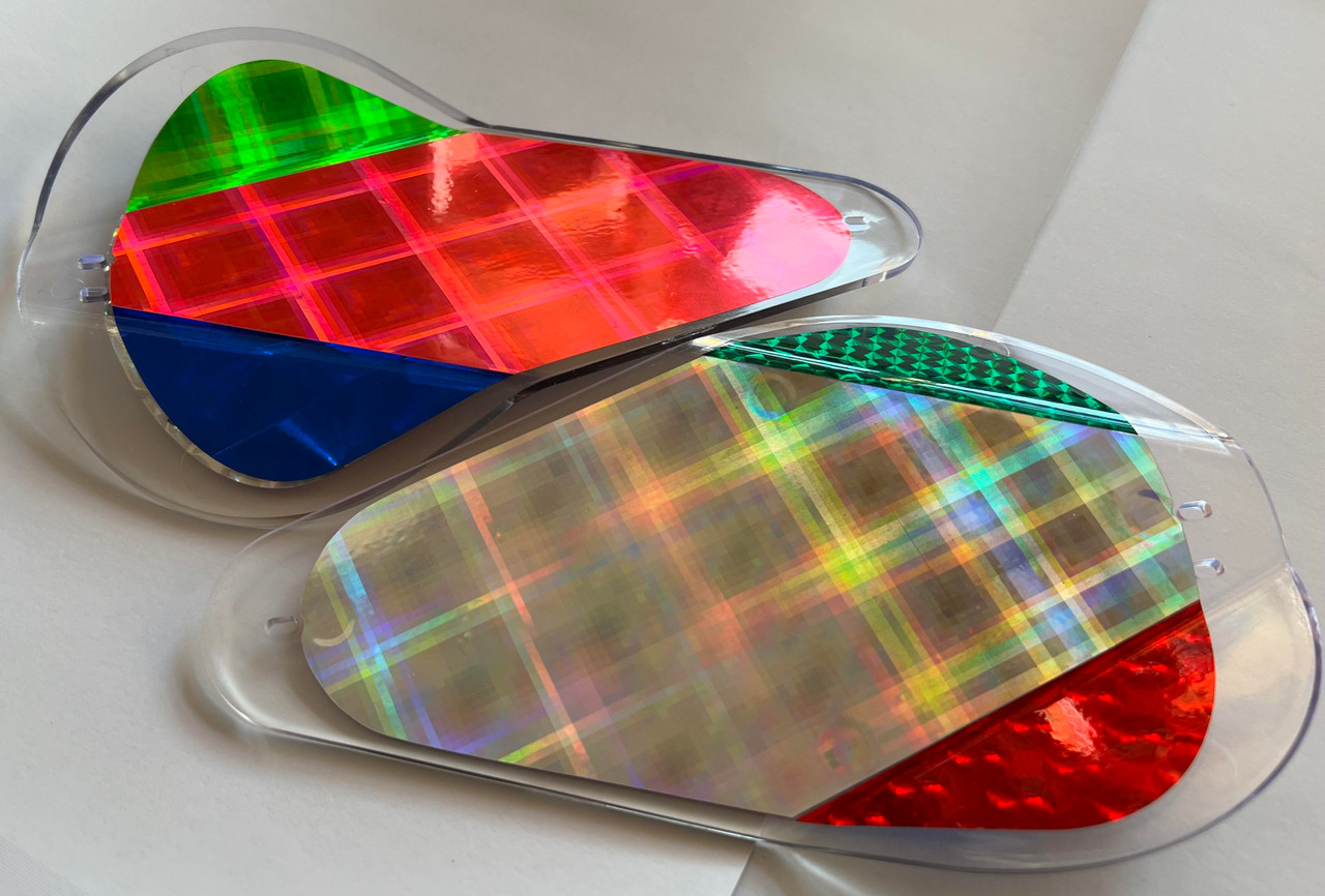 Ghost UV = Clear UV and 6 different holographic colors. 